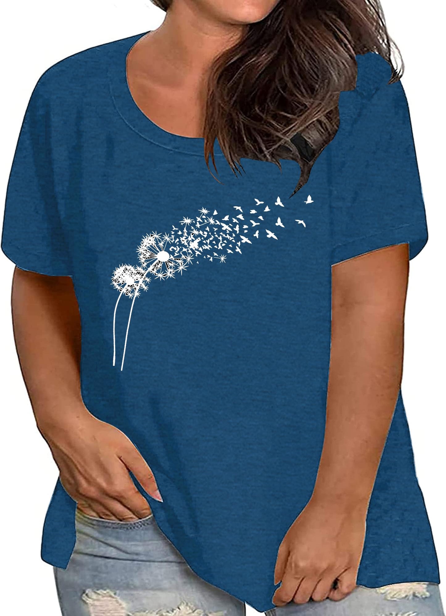 Sunflower Print Graphic moisture wicking shirts for Women