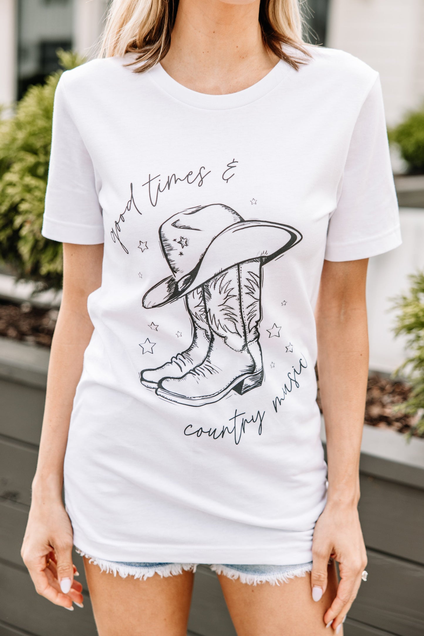 Good Times White Graphic Tees