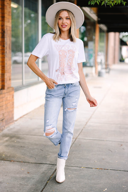 Wild West White Graphic Tee for Women