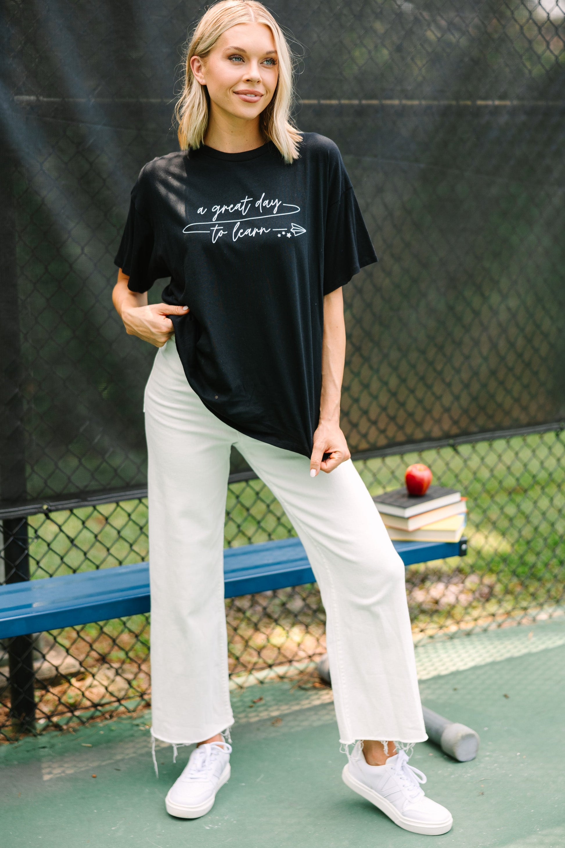 It's A Great Day To Learn Black Graphic Tee