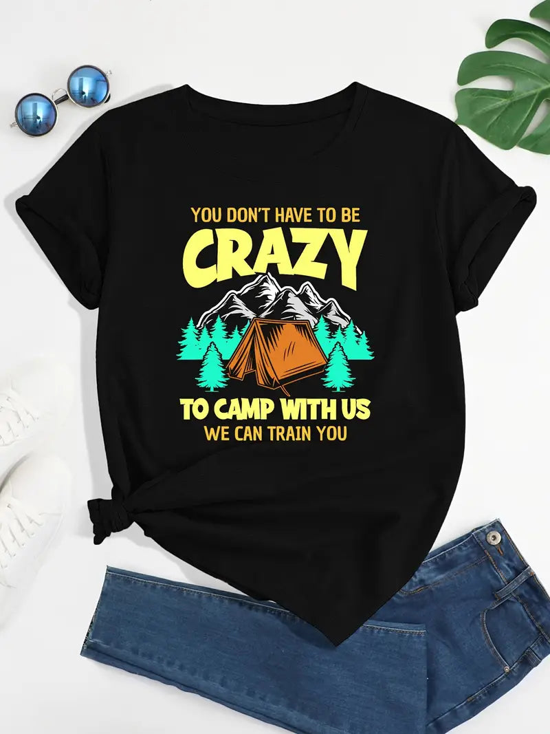 Camping Printed Vacation T Shirts