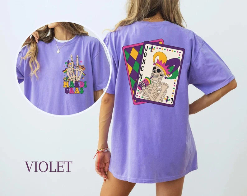 Skeleton Mardi Gras Shirt for Ladies