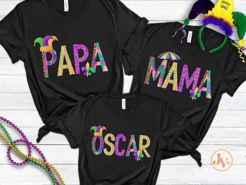 Personalized Family Mardi Gras Shirts