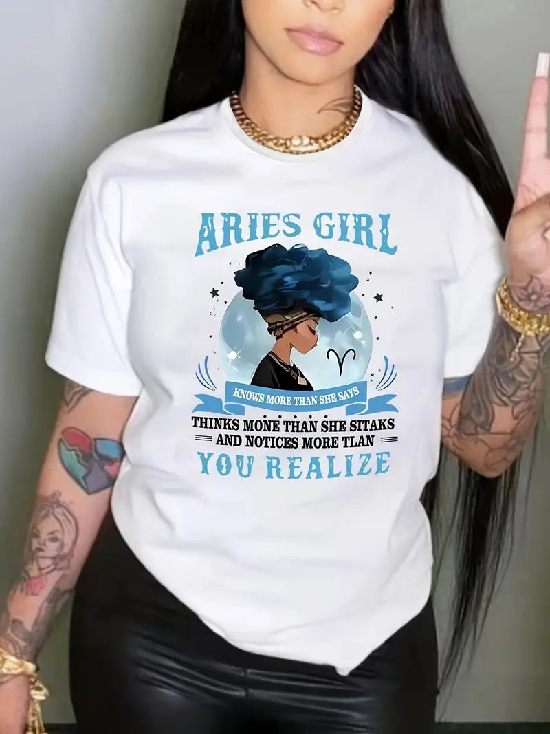 Widder Mädchen Sie erkennen Print Graphic Tee Feuchtigkeit ableitende Shirts