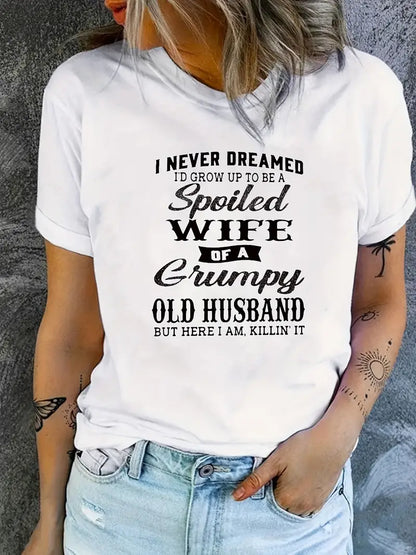 Spoiled Wife Letter Print Tee