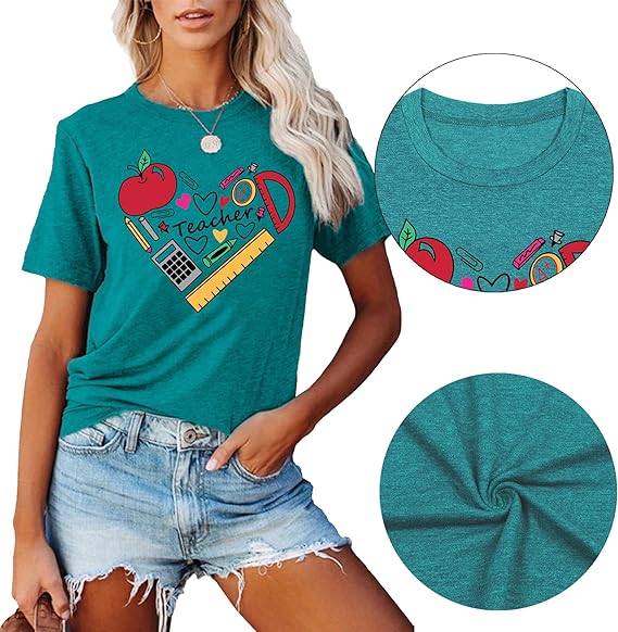 Teacher Heart Graphic Tees for Educators