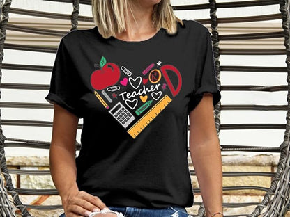 Teacher Heart Graphic Tees for Educators