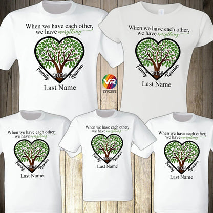 Heart Tree Custom  Name  Reunion T Shirts