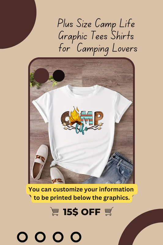 Plus Size Camp Life Graphic Tees
