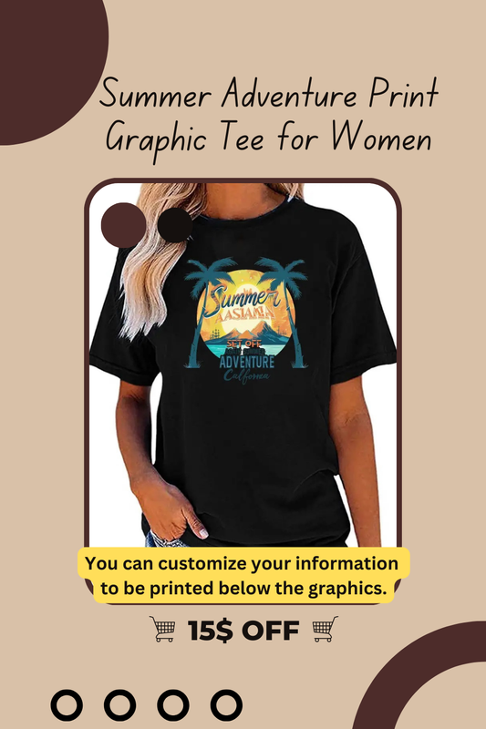 Summer Adventure Print Graphic Tee