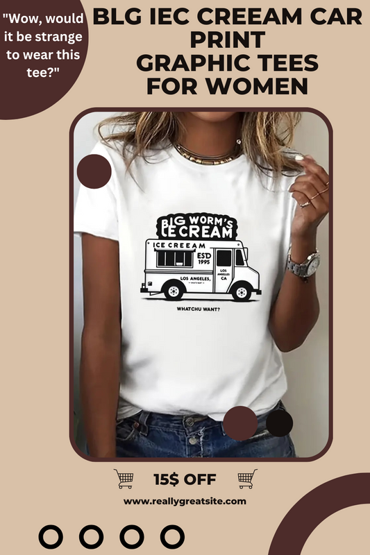 Blg Iec Creeam Car Print Graphic Tees
