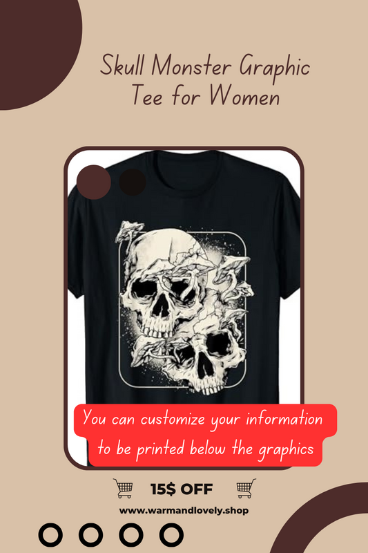 Skull Monster Graphic Tee for Women