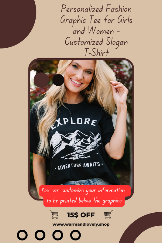 Personalized Fashion Graphic Tee for Girls and Women - Customized Slogan T-Shirt