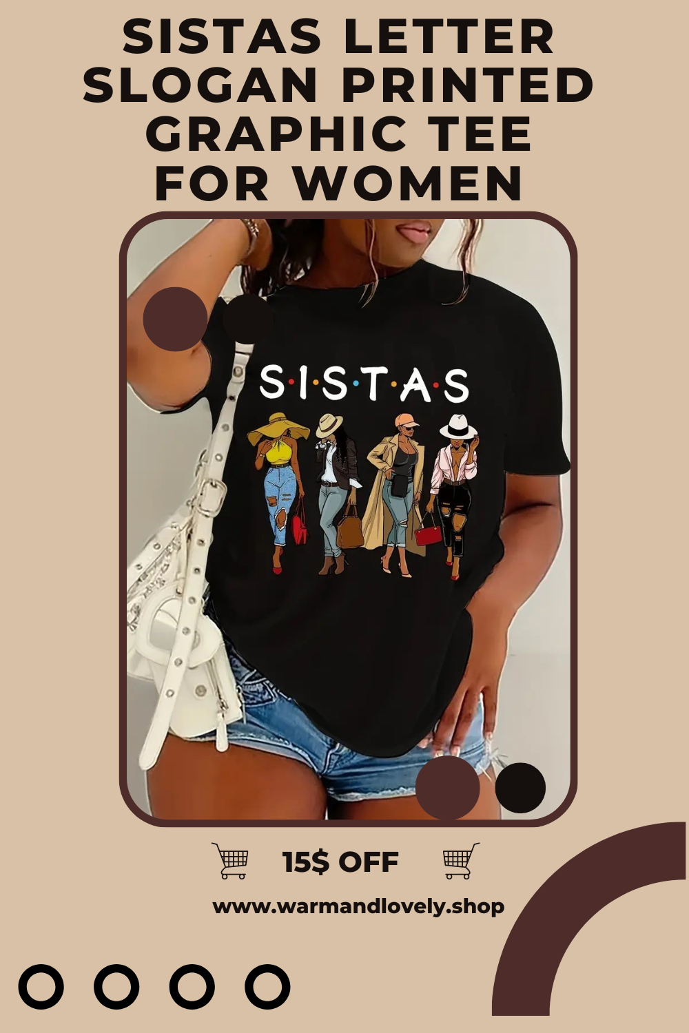 T-Shirt mit Buchstaben-Grafik von Sistas für Damen