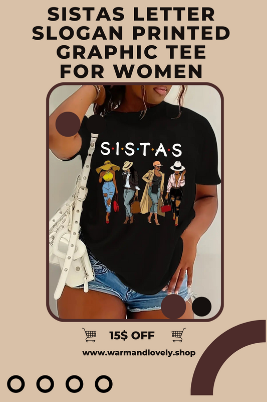 Sistas Letter T Shirts for Women