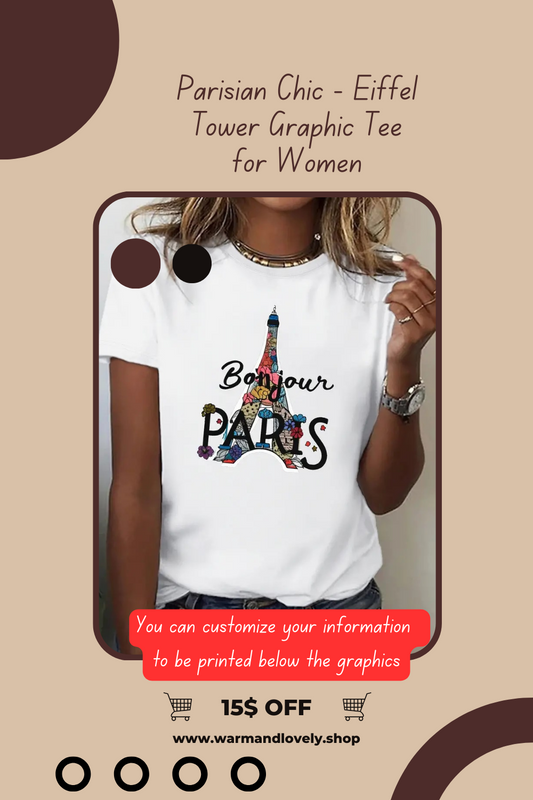 Bonjour Paris - Eiffel Tower Print Tees