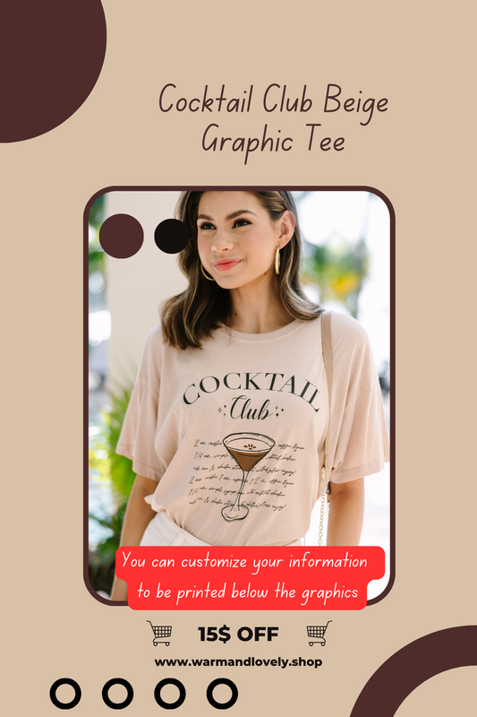 Cocktail Club Beige Tee