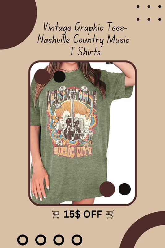 Nashville Country Music green graphic tee