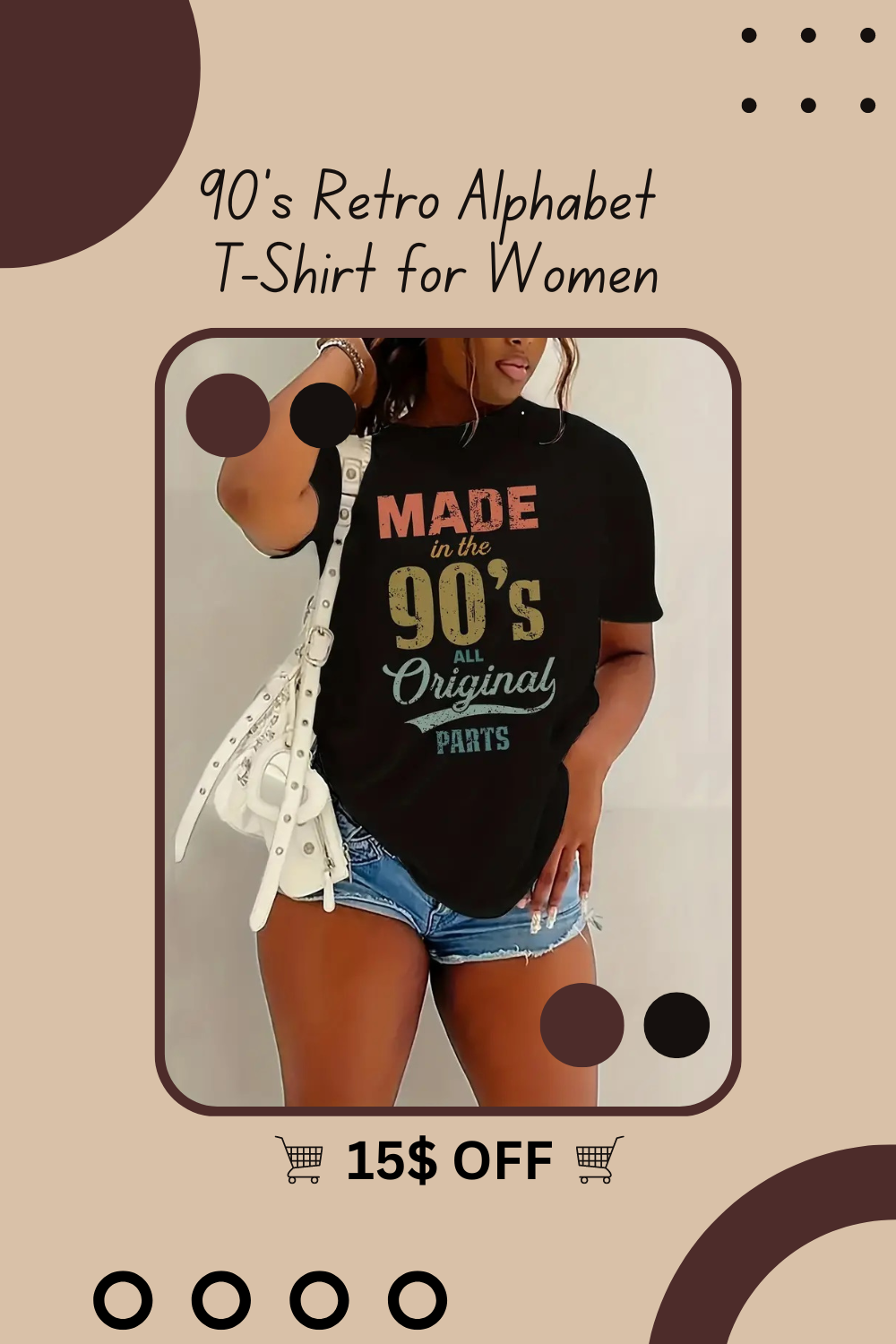 90's Retro Alphabet T-Shirt for Women