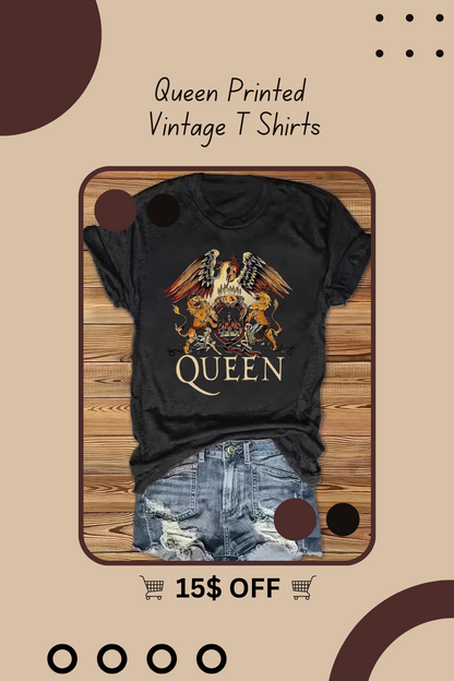 Queen Printed Vintage T Shirts