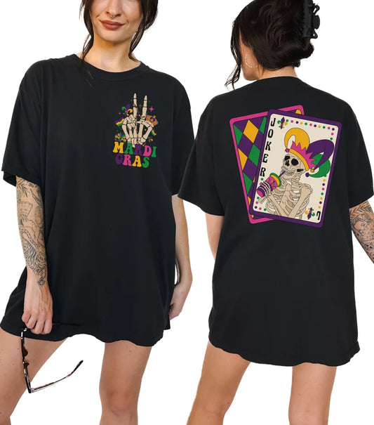 Skeleton Mardi Gras Shirt for Women