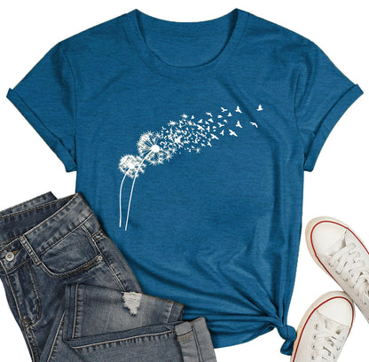 Sunflower Print Graphic moisture wicking shirts for Women