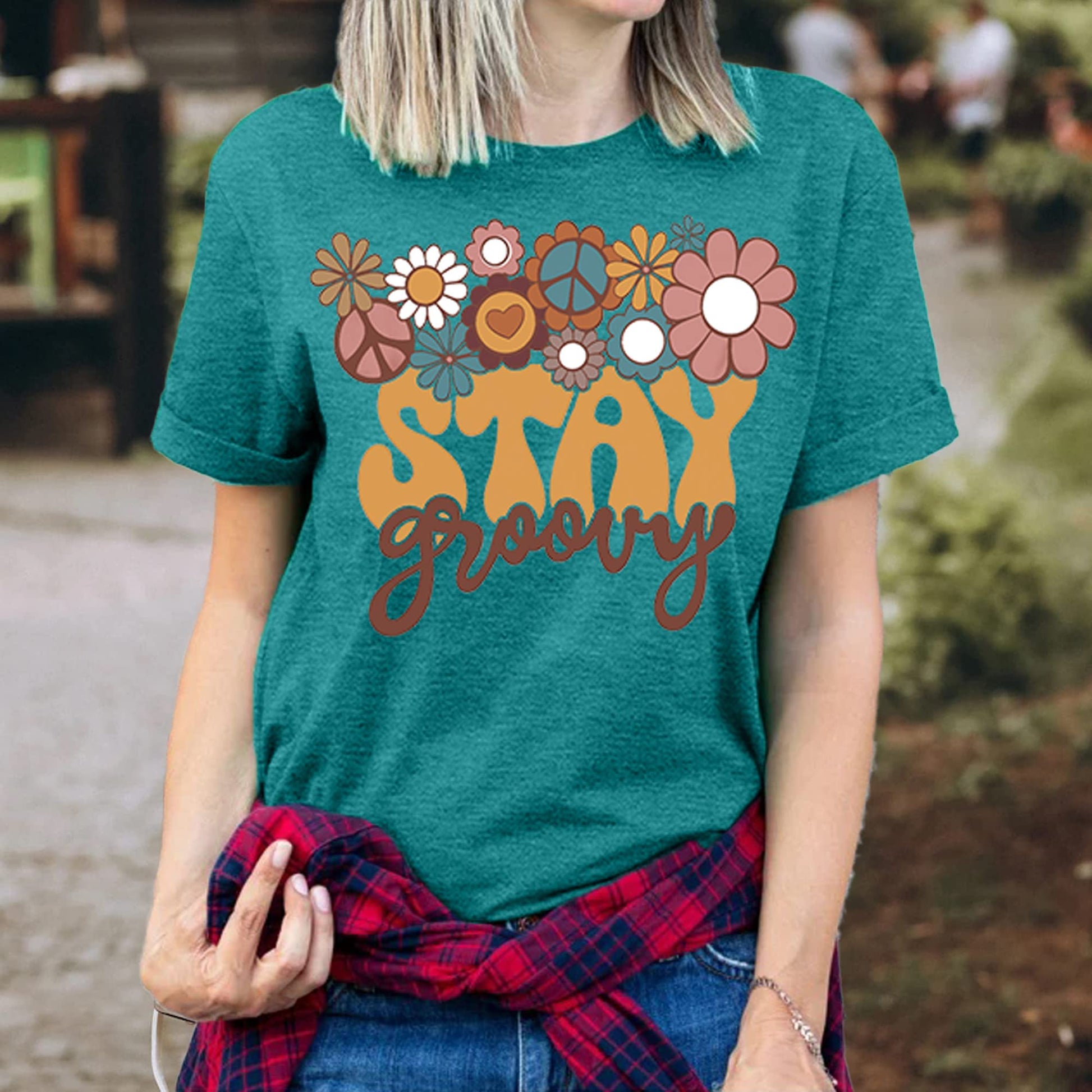 green graphic tees