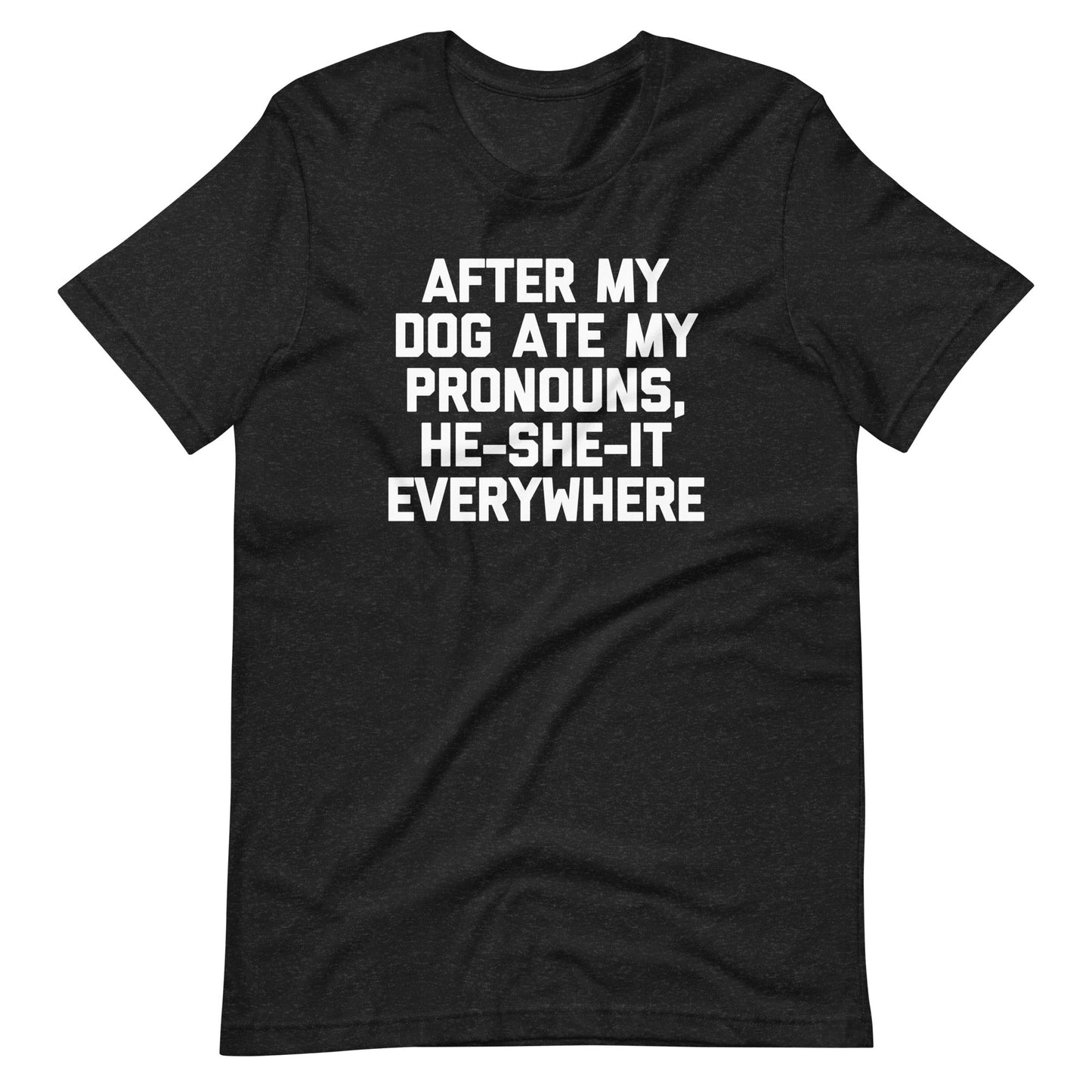 After My Dog Ate My Pronouns, He-She-It Everywhere Tee