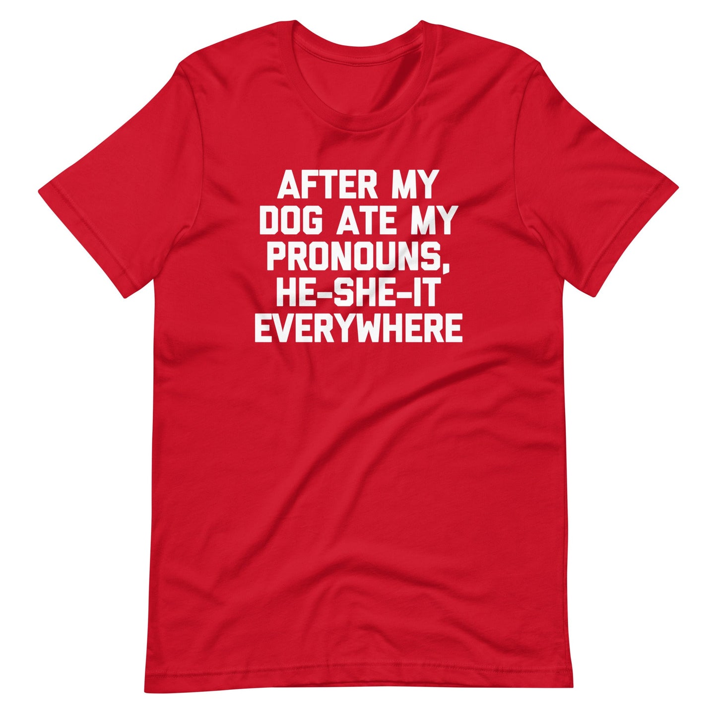 After My Dog Ate My Pronouns, He-She-It Everywhere Tee